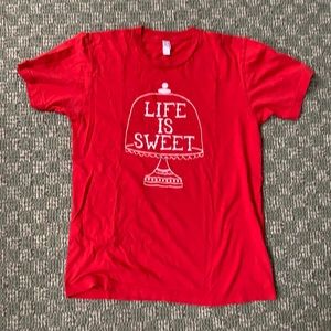 Red graphic life is sweet T-shirt